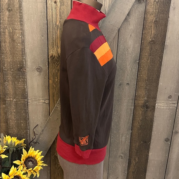 Vintage Adidas Three Stripes Mock Neck Pullover Sweatshirt Top - Picture 5 of 9